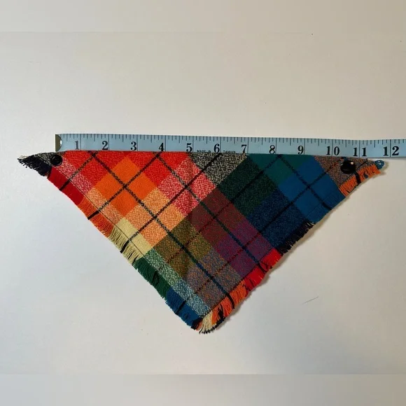 Autumn Rainbow Dog Bandana |  Lets Get Cozy Snap On Pet Cat Accessory | Size XS - Picture 4 of 6